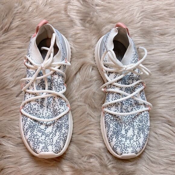 Adidas Ultimamotion Cloudfoam Sock Lace-up Sneaker Athletic Walking Gray Pink - Picture 3 of 16